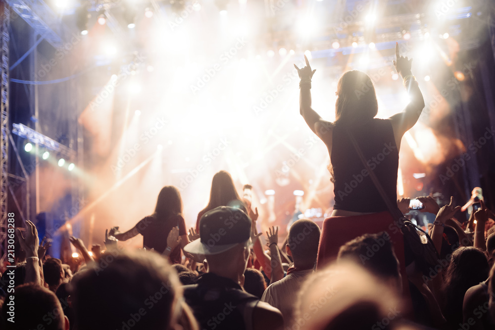 Portrait of happy crowd enjoying at music festival Portrait of happy crowd enjoying at music festival