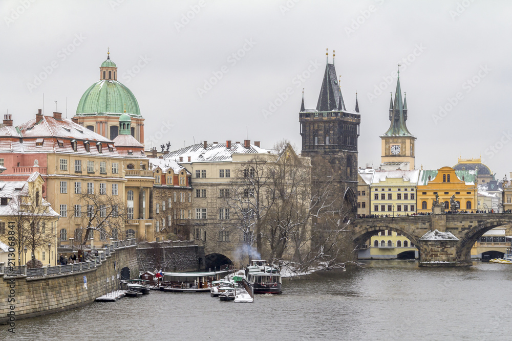 Fototapeta premium Prague at winter time