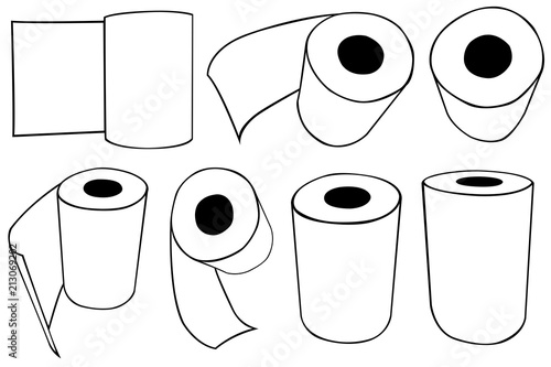 Rolls of paper towels isolated on white