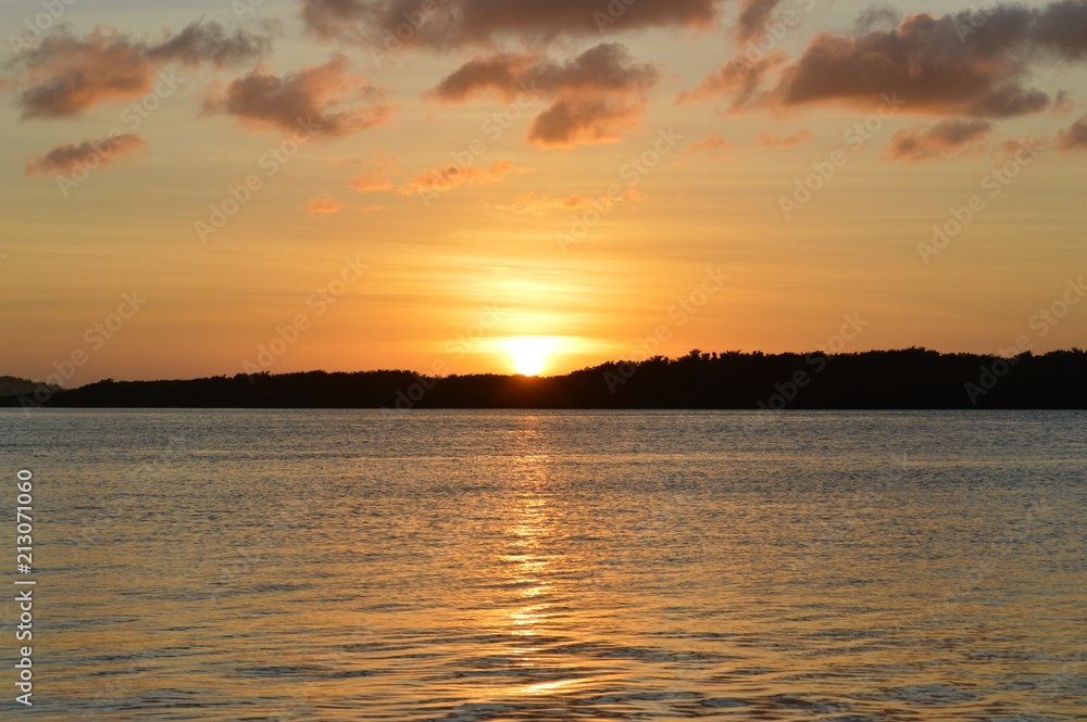 Sunset Brazil  Boat Landscape