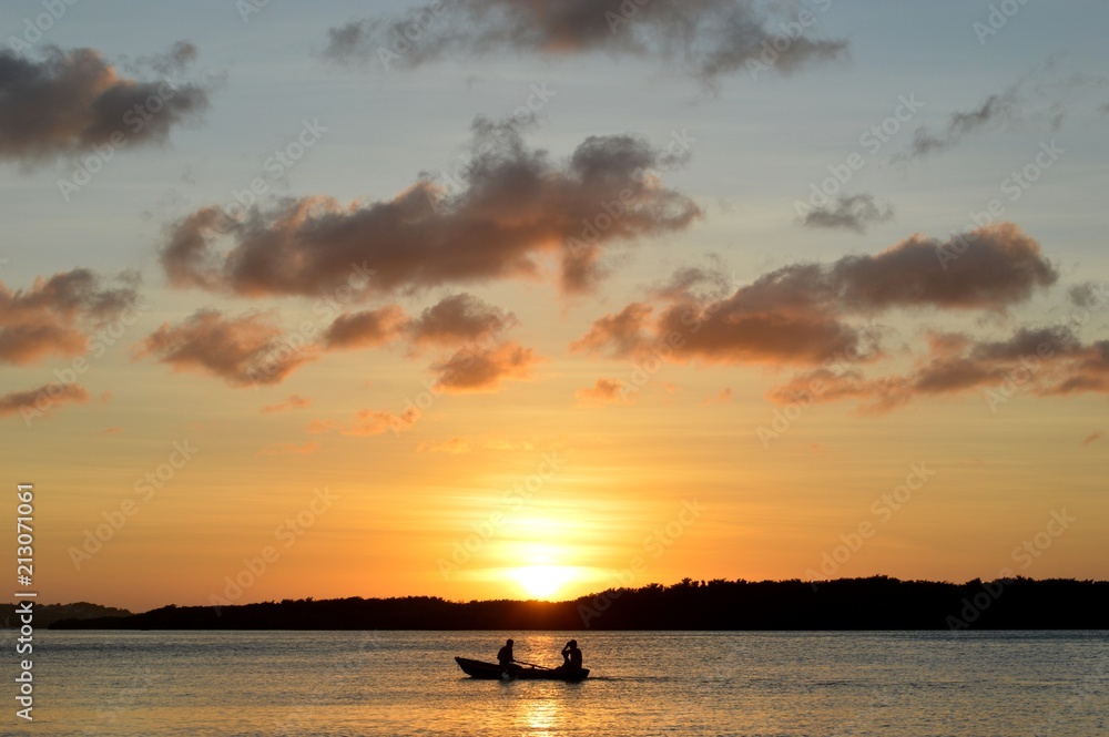 Sunset Brazil  Boat Landscape