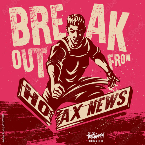 Hoax News Illustration. Motivational Quote Vector Poster Design