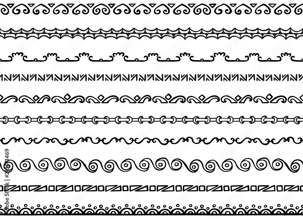 Illustrated seamless borders Illustrated seamless borders