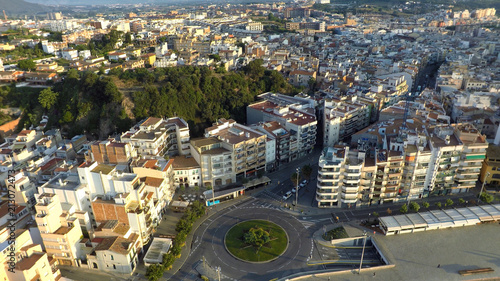 Fototapeta Naklejka Na Ścianę i Meble -  Aerial view of Mediterranean town, Blanes, Costa Brava, Spain