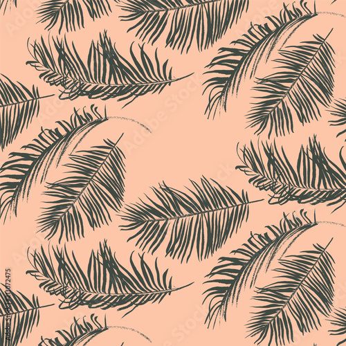 Green palm leaves pattern