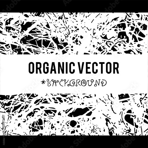 Organic vector background with nature foliage textures and dark grunge items for creation of design banners, music cover, wallpapers ,flyers, web sites with grunge industrial ideas.