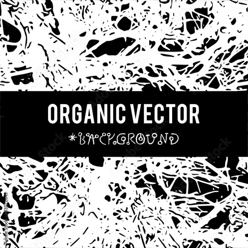 Organic vector background with nature foliage textures and dark grunge items for creation of design banners, music cover, wallpapers ,flyers, web sites with grunge industrial ideas.