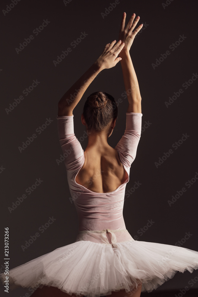 Fototapeta premium Young beautiful ballerina is posing in studio