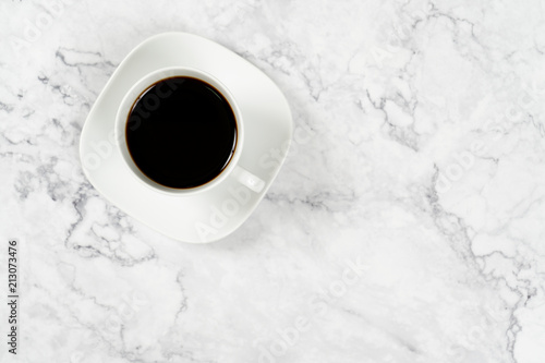 coffee cup on marble table background,