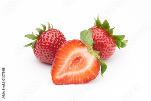 Fragrant, ripe strawberry on a white background