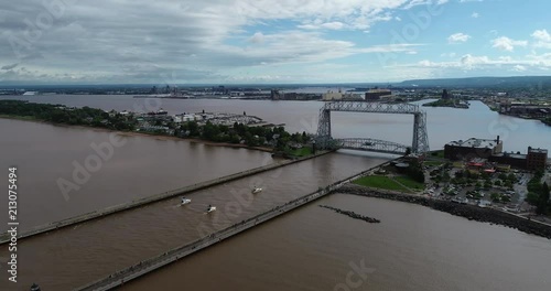 Wallpaper Mural Duluth, Minnesota - Aerial of Lifting Bridge and Harbor Torontodigital.ca