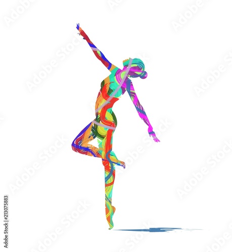 silhouette di ballerina su sfondo bianco