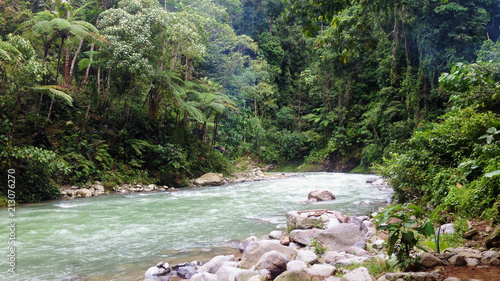 Bohorok River in Bukit Lawang, Sumatra, Indonesia photo