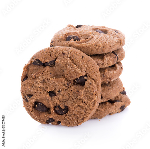 Coffee Chocolate Chip Cookie isolated on white background