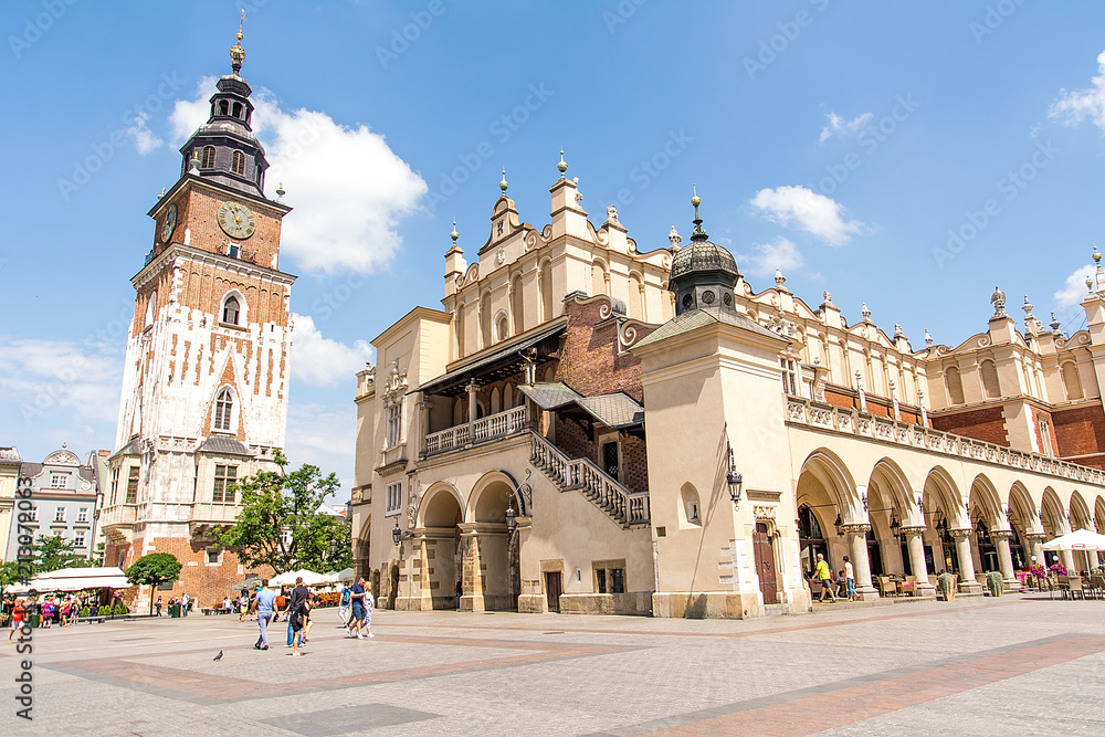 Former City Hall and Cloth Hall (Sukiennice) in Krakow (Poland)