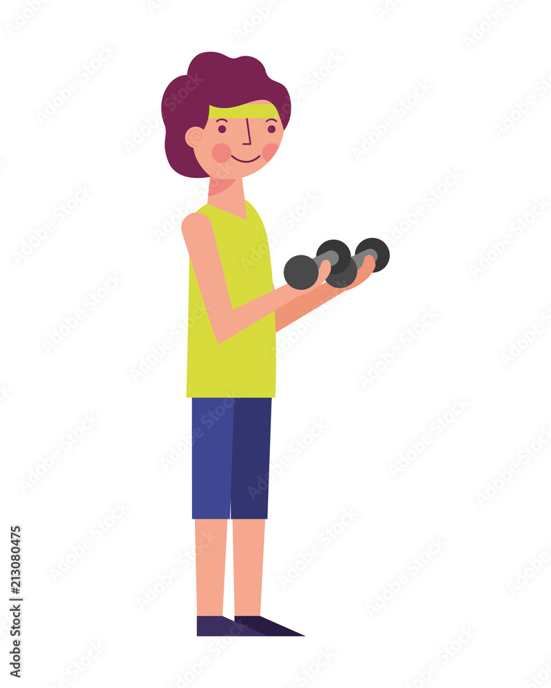 man athlete weight lifting character man athlete weight lifting character