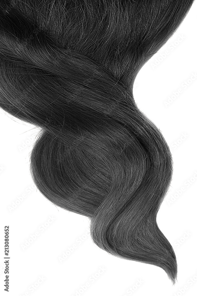 Black hair isolated on white background Black hair isolated on white background