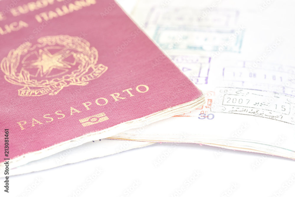 blur and passport in the white background blur and passport in the white background