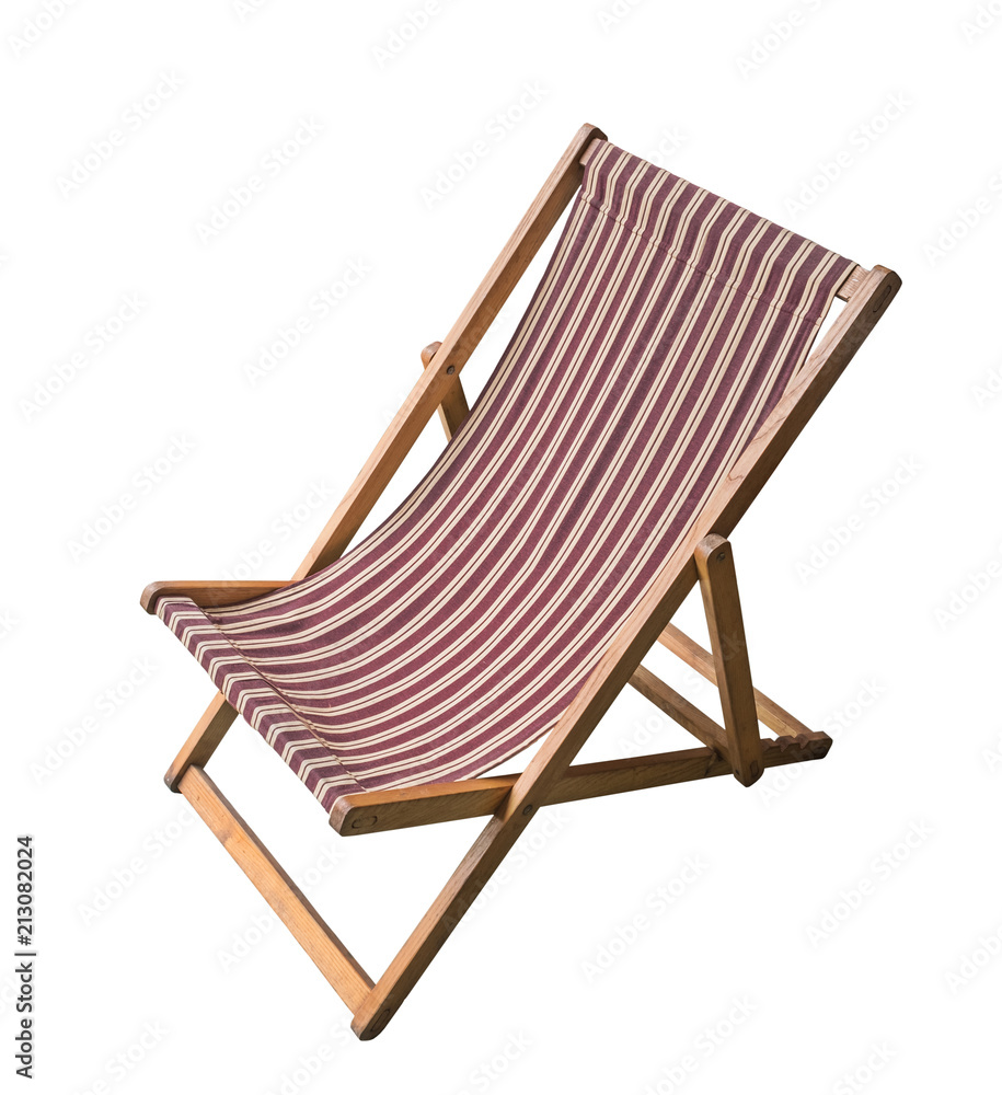 striped wooden chaise longue