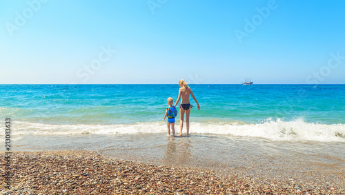 boy and girl on the beach