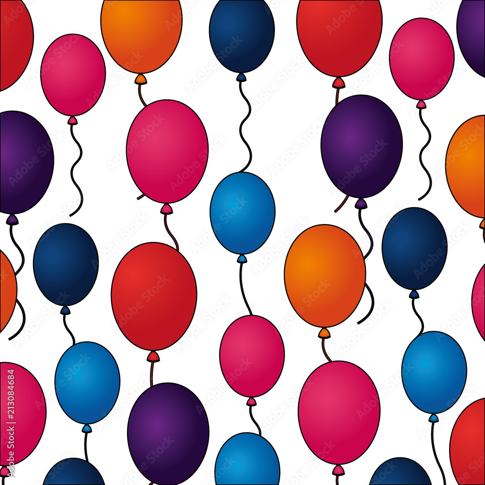 colored balloons party birthday decoration pattern