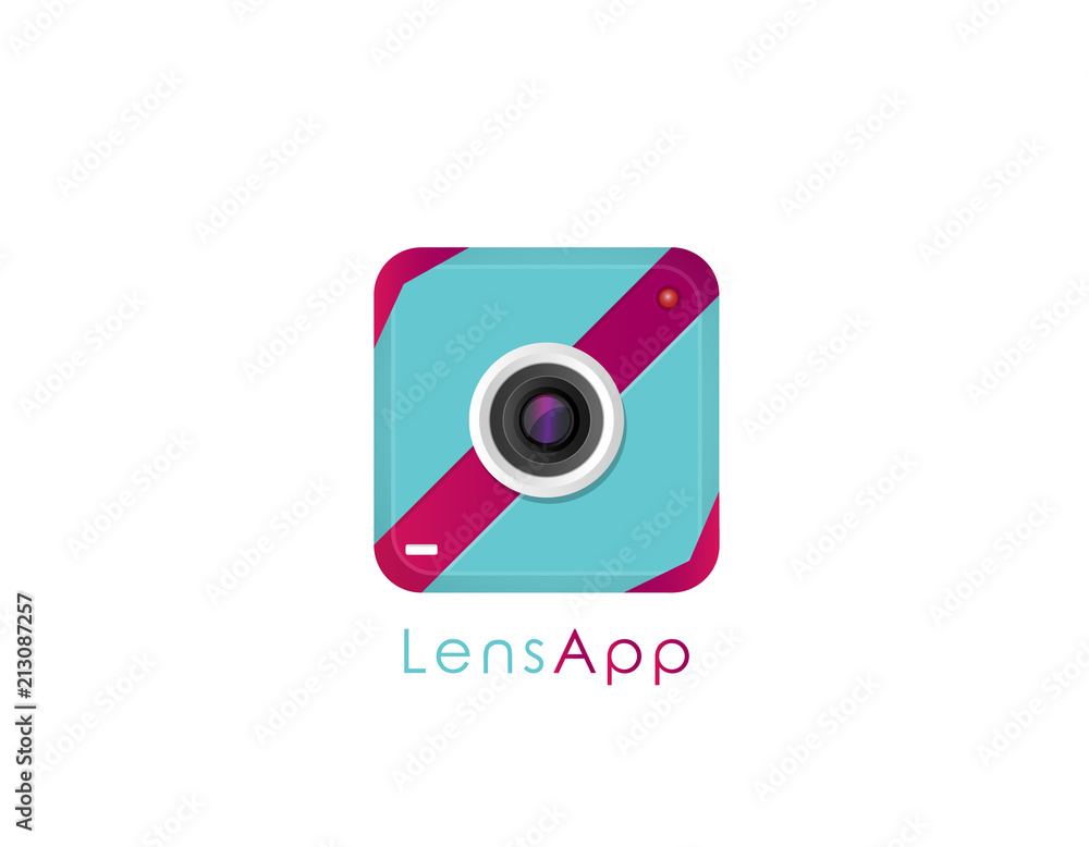 Photo camera icon app 3D logo Photo camera icon app 3D logo