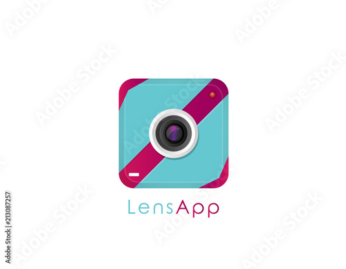 Photo camera icon app 3D logo