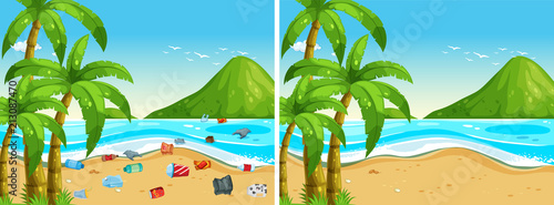 Before and After Beach Cleaning