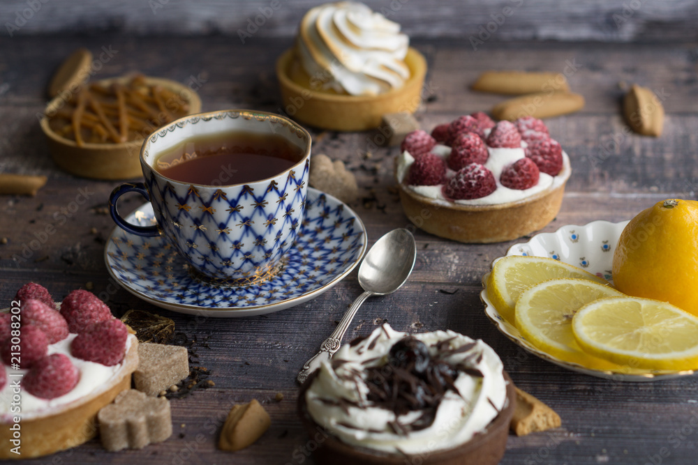 Cup of tea with cake Cup of tea with cake