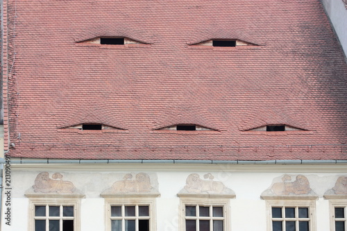 Spectacular romanian roofs with eyes in Transylvania