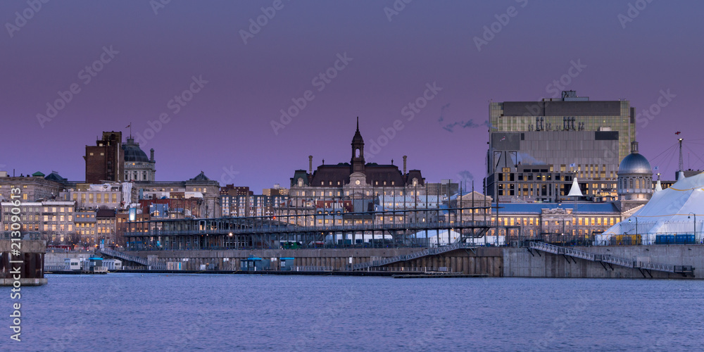 Montreal old port skyline