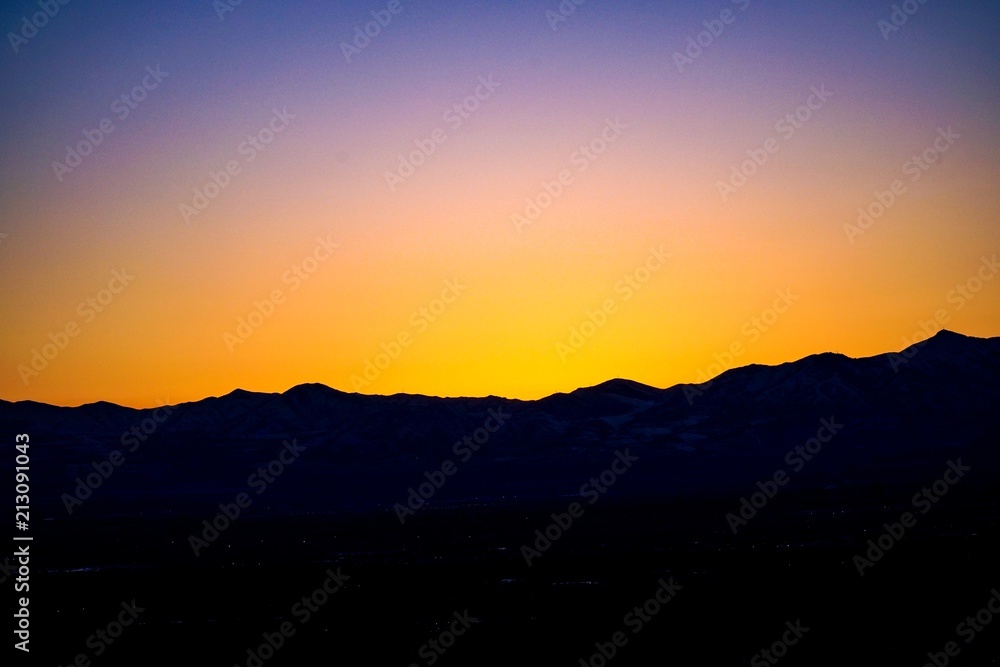 Spectrum Sunset with Mountain Range Spectrum Sunset with Mountain Range