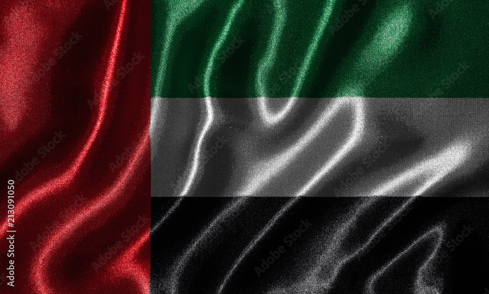 Wallpaper by Arab Emirates flag and waving flag by fabric.