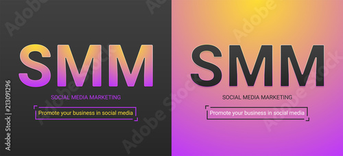 Banner of Social Media Marketing. Vector