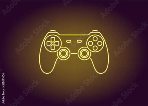 Neon icon of Yellow Joystick