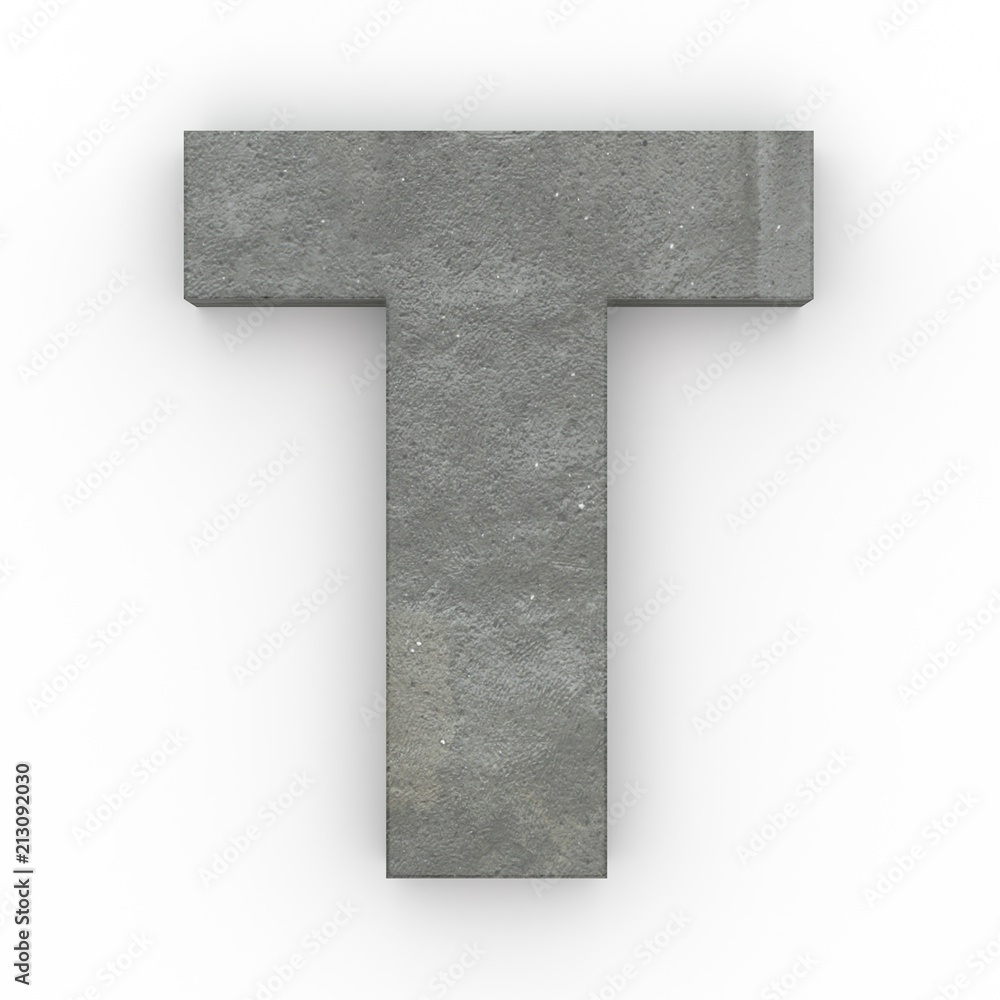 Concrete letter T isolated on white background Concrete letter T isolated on white background