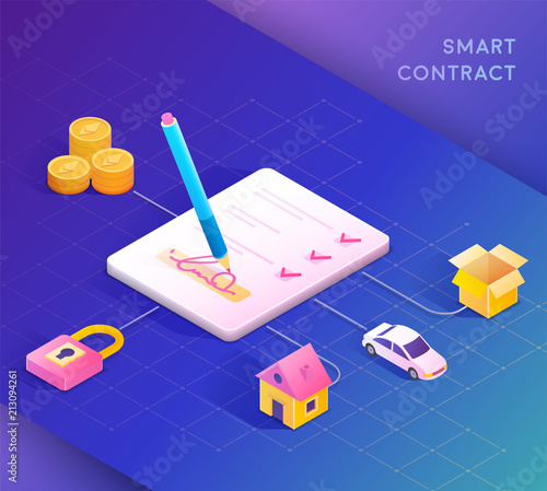 Smart contract concept illustration.