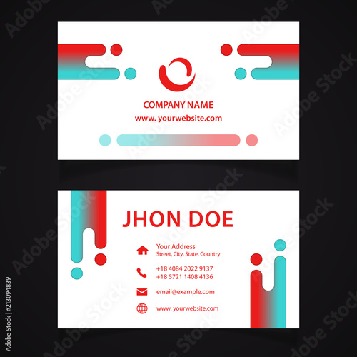 Presentation Card Red and Cyan Liquid