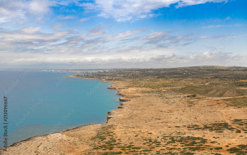 View from Cape Greco to Ayia Napa. Cyprus.