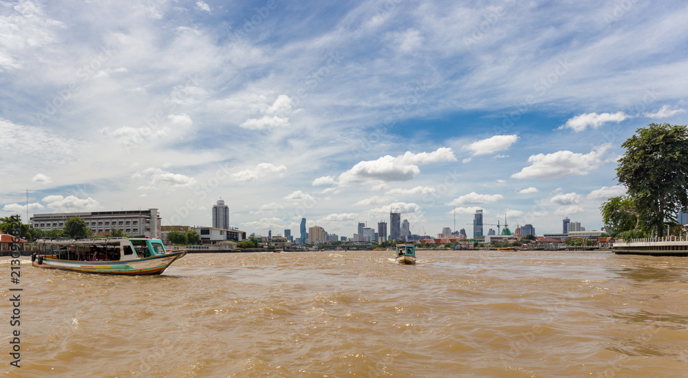 Fototapeta premium Transportation by river. Taxi River
