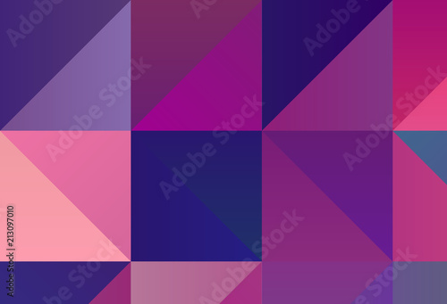 Bright ultraviolet geometric background with triangles of different shapes and scales. Triangulation pattern. 