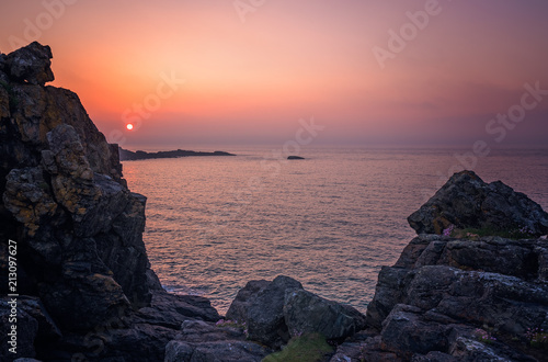 Sunset over the Cornish coast