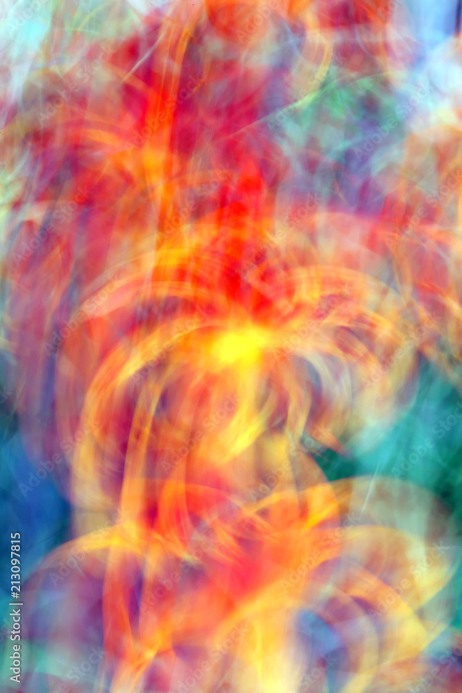 Photo art, bright rainbow light streaks abstract background