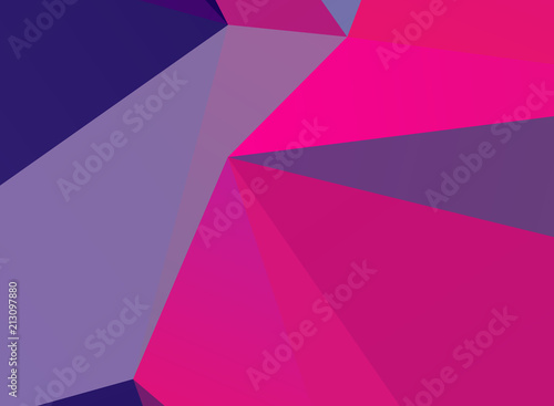 Bright ultraviolet geometric background with triangles of different shapes and scales. Triangulation pattern. 