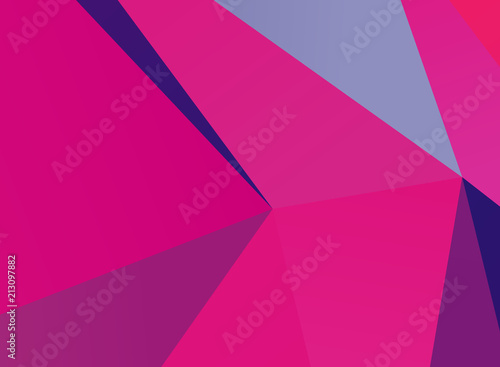 Bright ultraviolet geometric background with triangles of different shapes and scales. Triangulation pattern. 