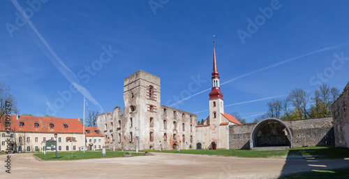 Ruins of medieval castle with church in Poltsamaa, Estonia photo