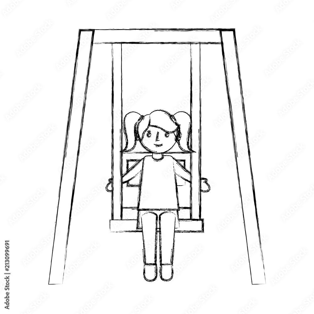 little girl in the swing