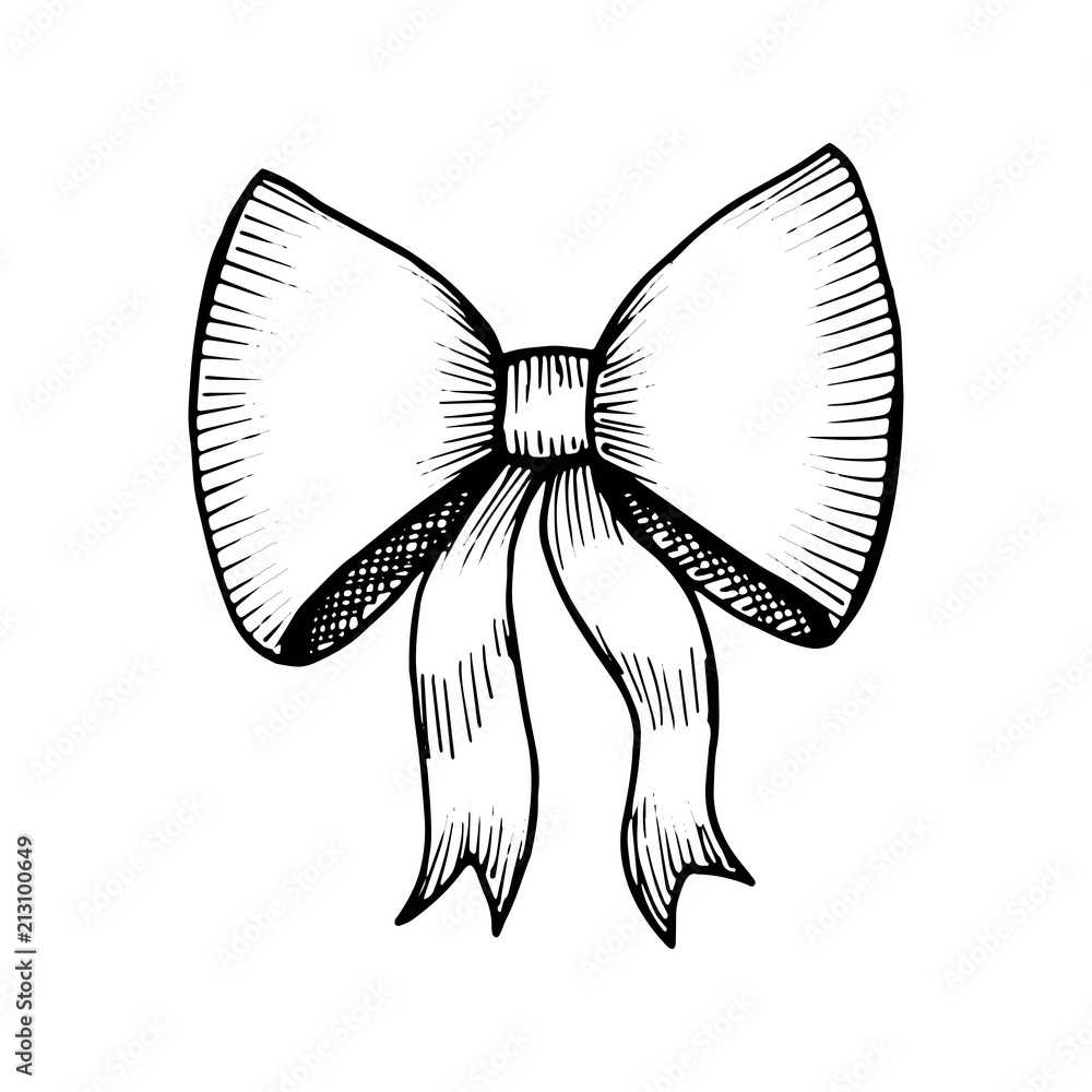 Fototapeta premium bow with ribbons vector. Isolated on white background