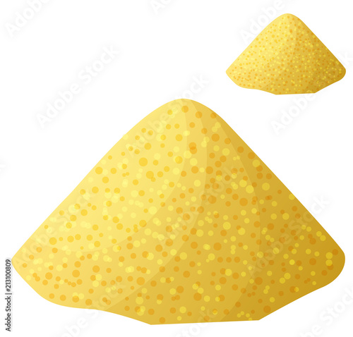 Cornmeal isolated on white background. Detailed Vector Icon. Series of food and drink and ingredients for cooking.