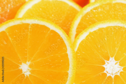 fresh orange slices close-up